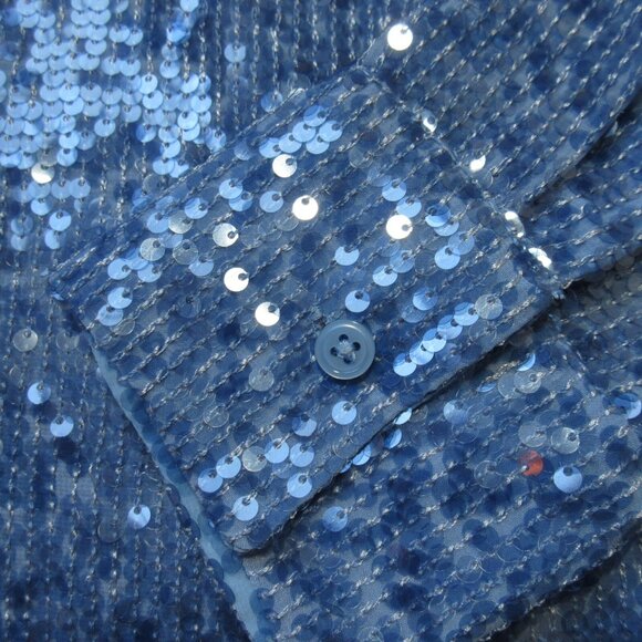 NWT J.Crew Collection Classic-fit Sequin Shirt in Pale Cerulean Blue Blouse 6 - Picture 5 of 11